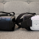New Gear VR (left) next to old Gear VR. Notice the new dedicated home button (top left) and a new groove-less touchpad.